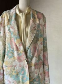 90s "Alfred dunner" pastel-colored floral print jacket(sl230522)