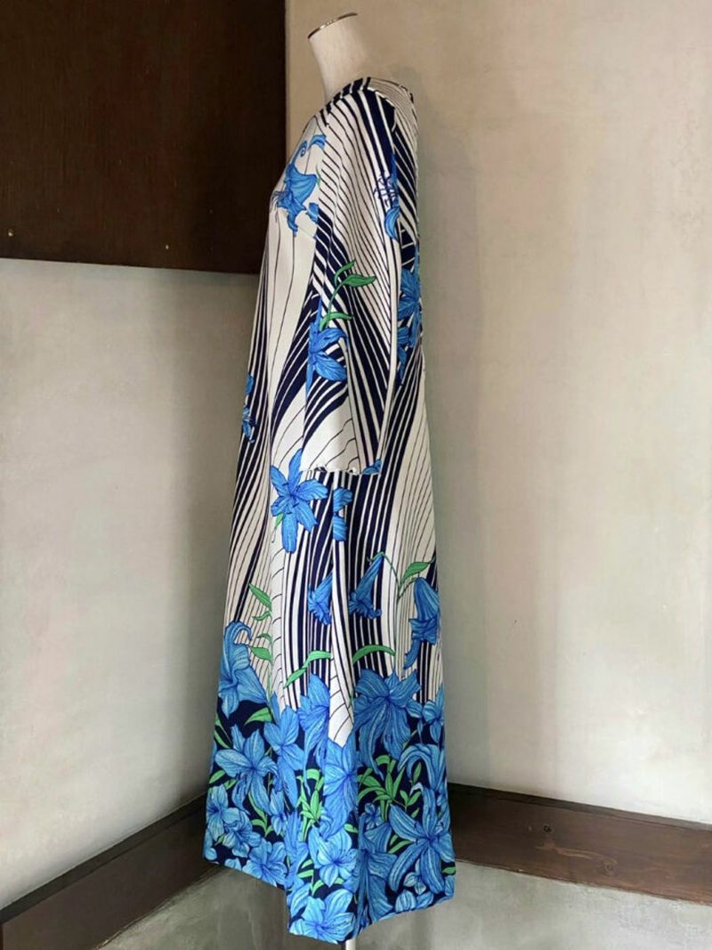 lily pattern mellow sleeve dress〈sd230554〉 | 古着屋RAINBOW