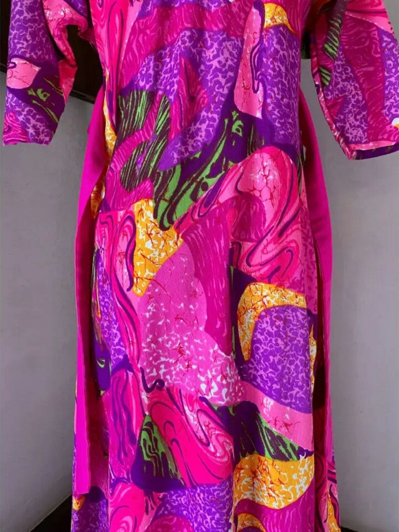 70s abstract pattern flare dress〈sd230632〉 | 古着屋RAINBOW