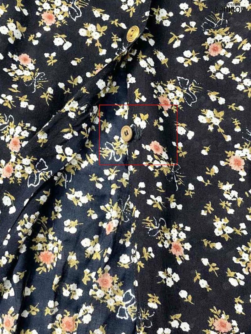 古着 PEARL RIVER CLOTHING CO 前開き 花柄 コットン ロング丈 長袖