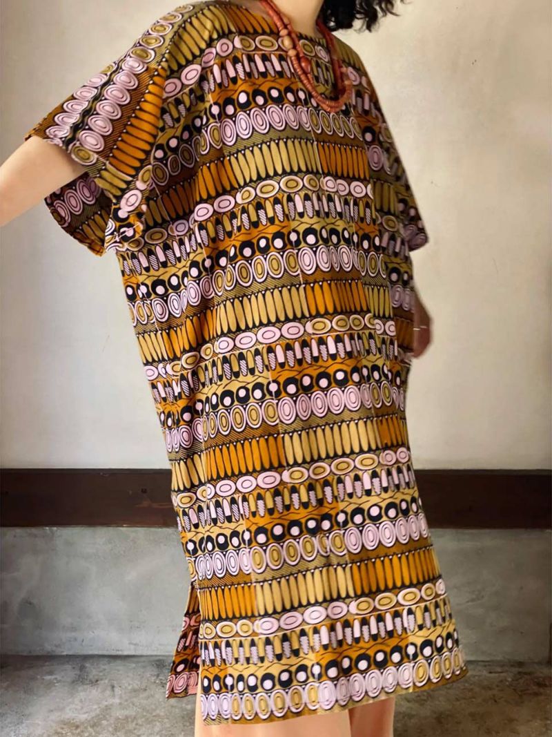 ethnic printed dress〈sd230727〉 - ヴィンテージ古着の古着屋RAINBOW