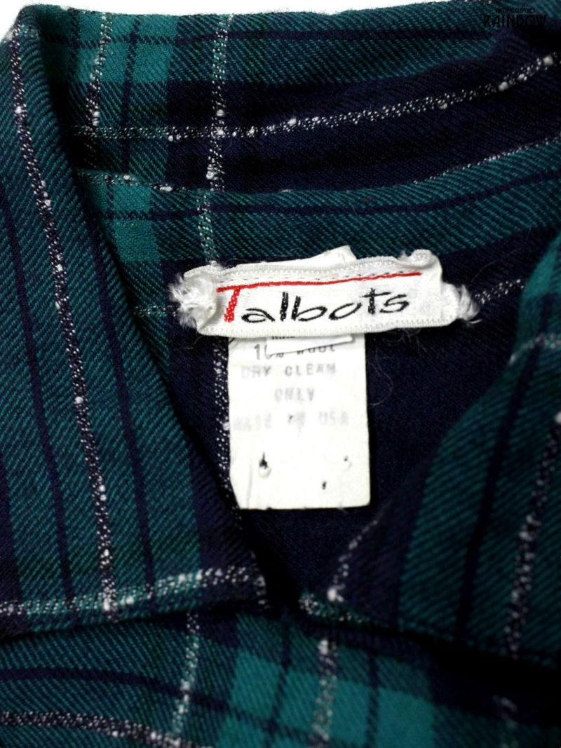 古着 Talbots タルボット アメリカ製 前開き 巻きデザイン チェック柄