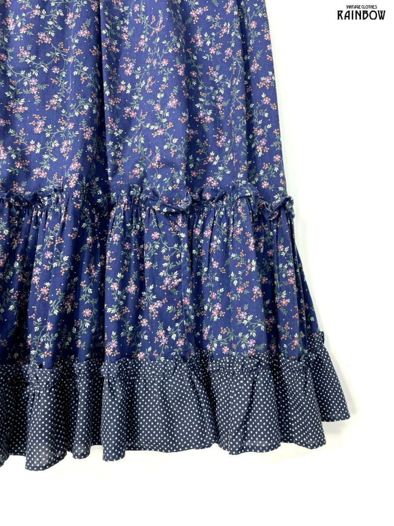 古着 70's GUNNE SAX ガニーサックス アメリカ製 TALONジップ 花柄