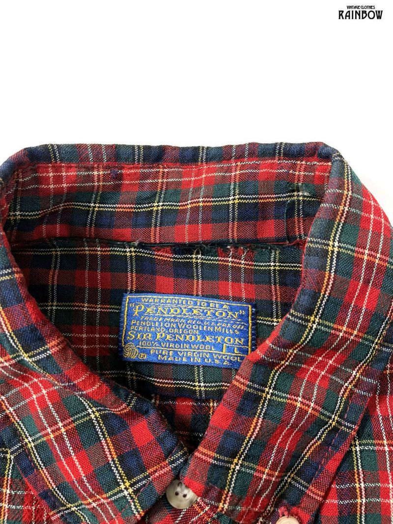 古着 PENDLETON ペンドルトン アメリカ製 チェック柄 ピュアウール