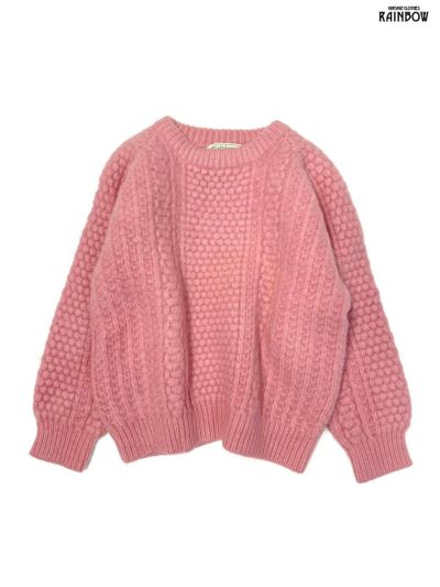 古着 CLADY KNIT フィッシャーマン ケーブル編み 無地 ピュアウール