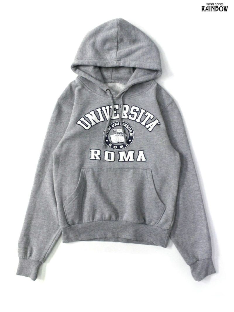 古着 UNIVERSITA ROMA カレッジロゴ 長袖 スウェット フーディー