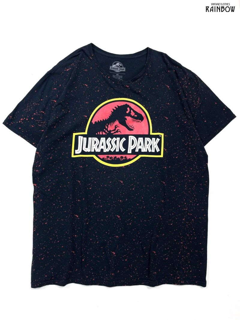 古着 Jurassic Park ジュラシックパーク プリントデザイン コットン１００％ 半袖 Ｔシャツ 黒 (ttu2206045)