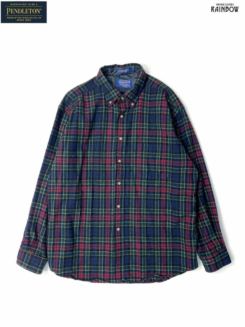 古着 90's PENDLETON ペンドルトン アメリカ製 チェック柄 ウール