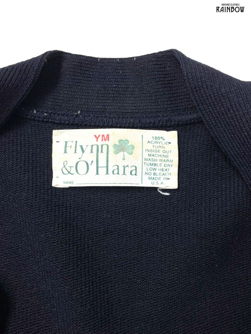 古着 Flynn O'Hara St. John's アメリカ製 無地 胸元ロゴ刺繍 長袖