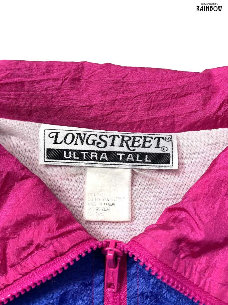 古着 LONGSTREET 無地 長袖 アウター ナイロンジャケット ビビット